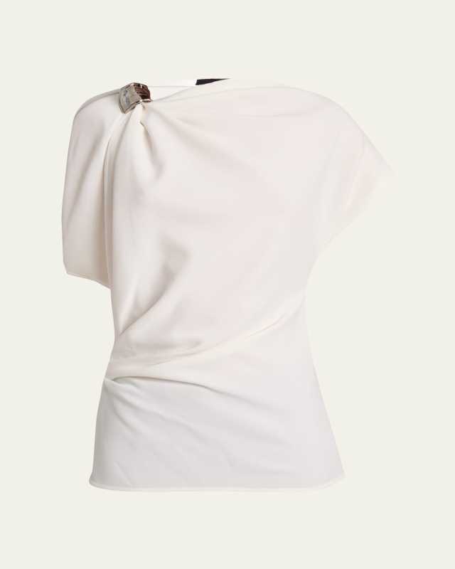 Malika Draped Short-Sleeve Top